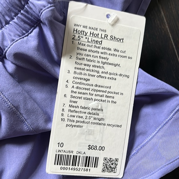 LULULEMON HOTTY HOT LR SHORTS 2.5” SHORTS IN DARK LAVENDER SZ 10 NWT - Picture 14 of 16